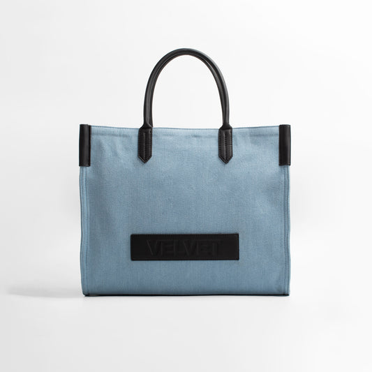 Sage Tote In Blue Denim