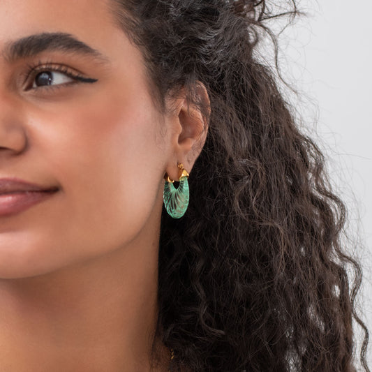 Emma Earrings in Mint green