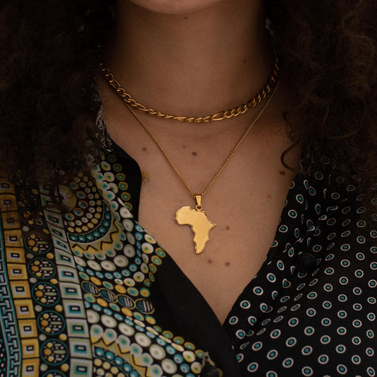 Africa necklace in Gold