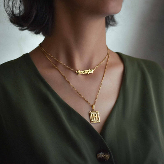 Classic initial necklaces in gold