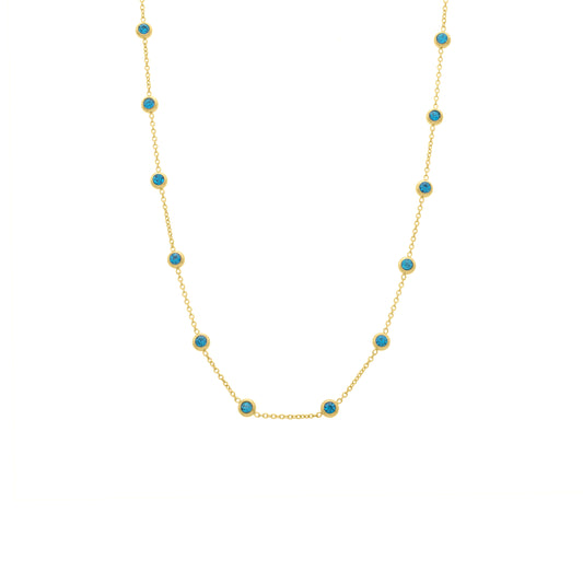 Dainty blue Necklace ( Gold )