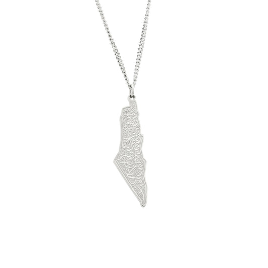 Palestine necklace in Sliver