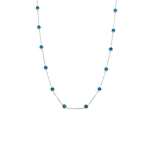 Dainty blue Necklace ( sliver )